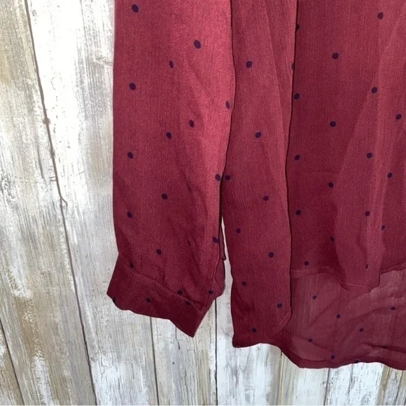 41 Hawthorn Red Dot High Low Button Down - Picture 3 of 6